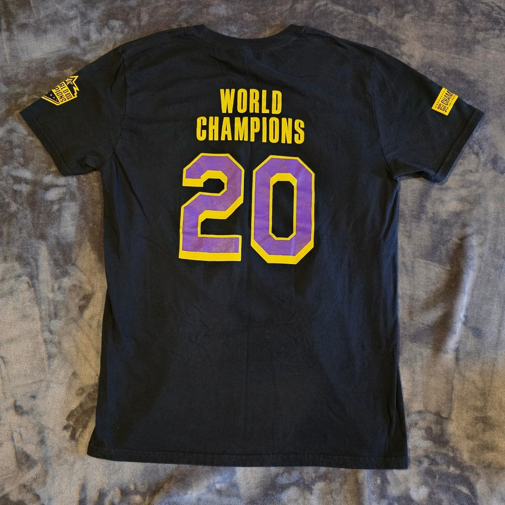Gildan Los Angeles Dodgers 2020 World Champions Shirt Lakers Colors Black Med